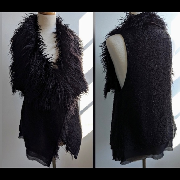 buckle Double zero fly away open fur vest - Picture 1 of 5